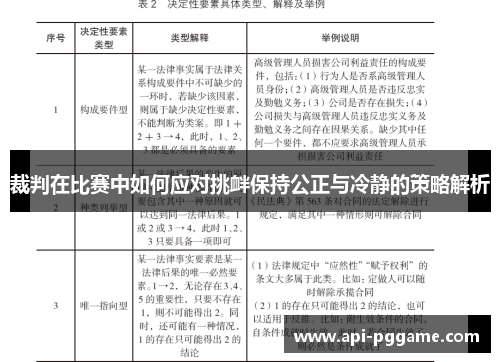 裁判在比赛中如何应对挑衅保持公正与冷静的策略解析