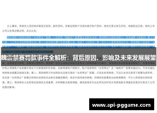 魏震禁赛罚款事件全解析：背后原因、影响及未来发展展望